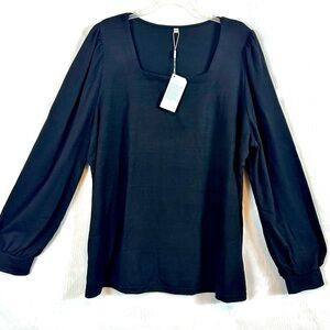 NWT Woman’s Plus Size 3XL Black Long Sleeve Sweater